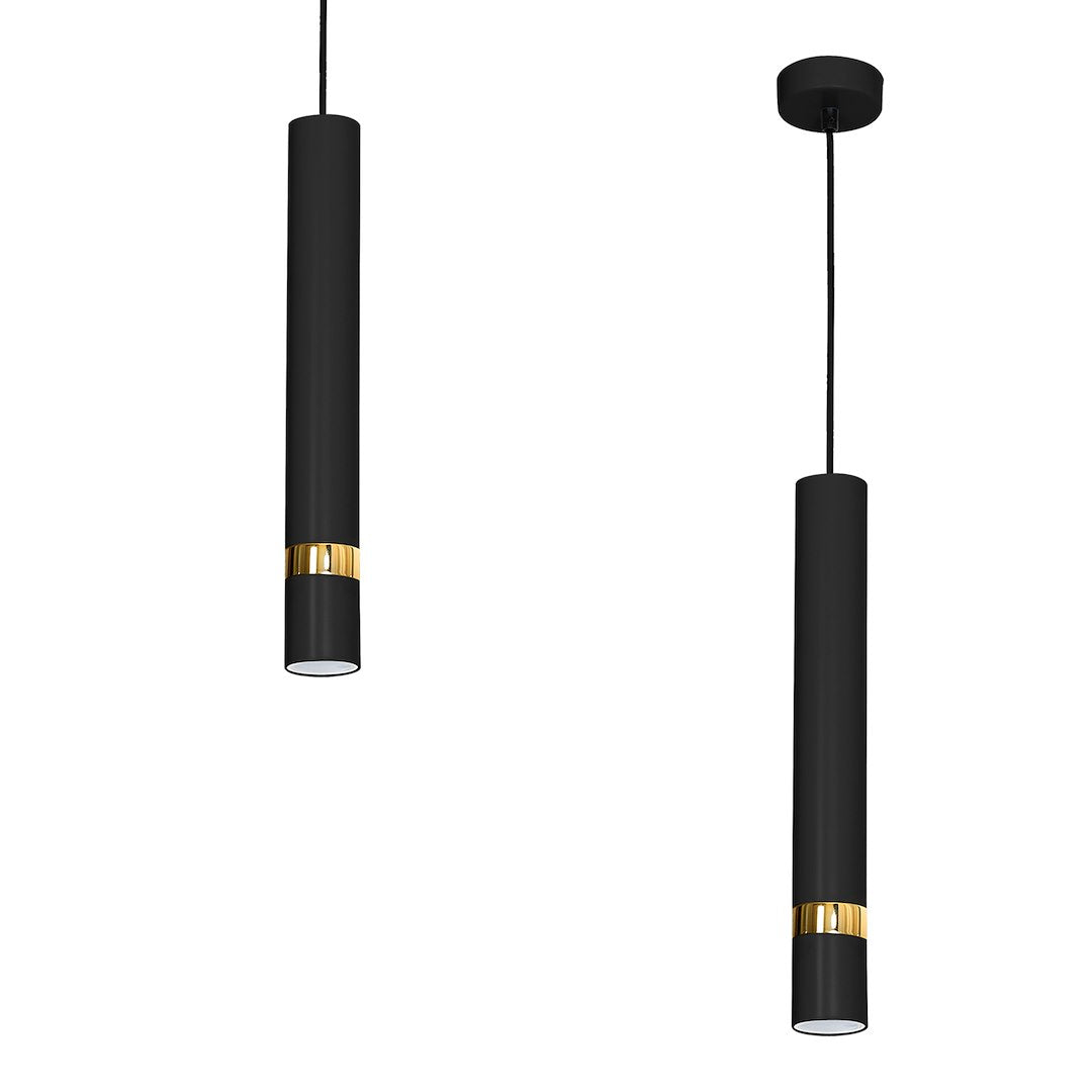 Pendelleuchte JOKER Schwarz & Gold (1x GU10) - Milagro