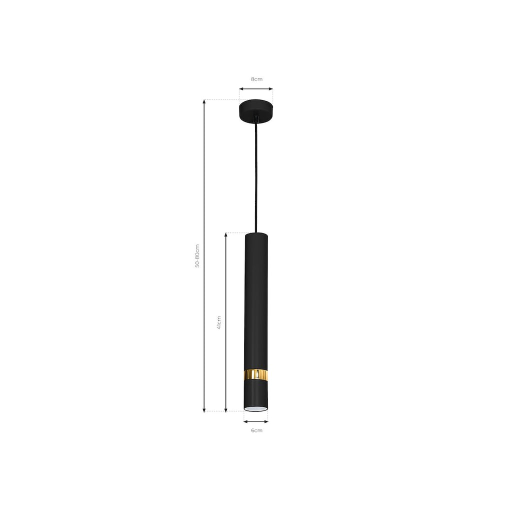 Pendelleuchte JOKER Schwarz & Gold (1x GU10) - Milagro