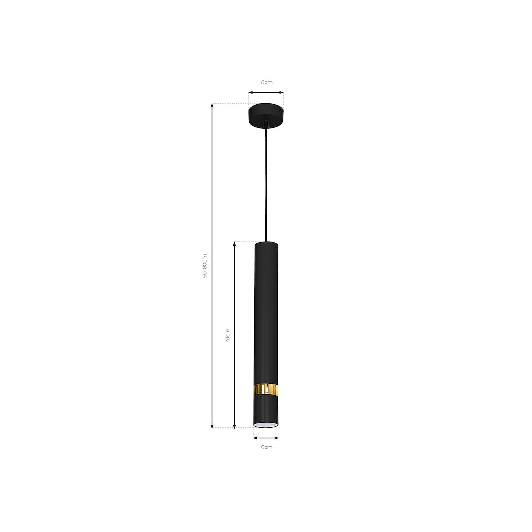 Pendelleuchte JOKER Schwarz & Gold (1x GU10) - Milagro