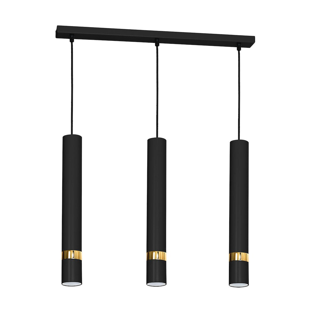 Pendelleuchte JOKER Schwarz & Gold (3x GU10) - Milagro