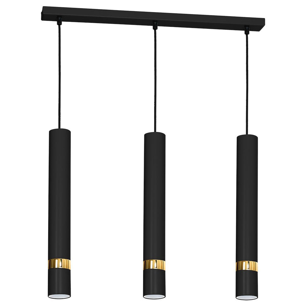 Pendelleuchte JOKER Schwarz & Gold (3x GU10) - Milagro