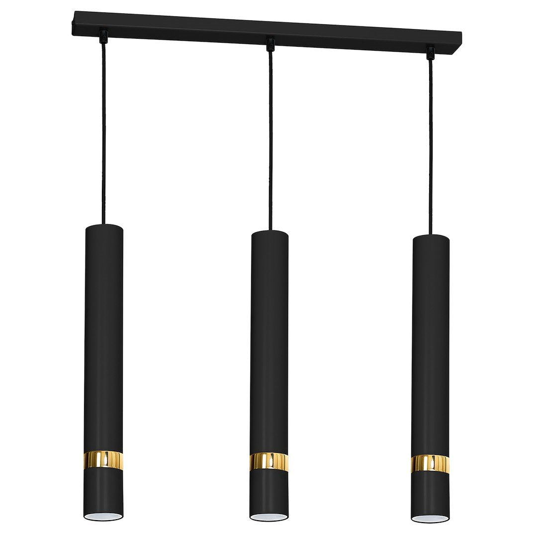 Pendelleuchte JOKER Schwarz & Gold (3x GU10) - Milagro