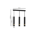 Pendelleuchte JOKER Schwarz & Gold (3x GU10) - Milagro