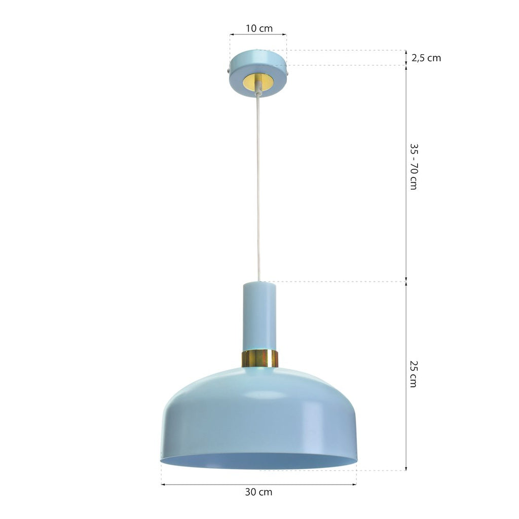 Pendelleuchte MALMO Blau (1x E27) - Milagro