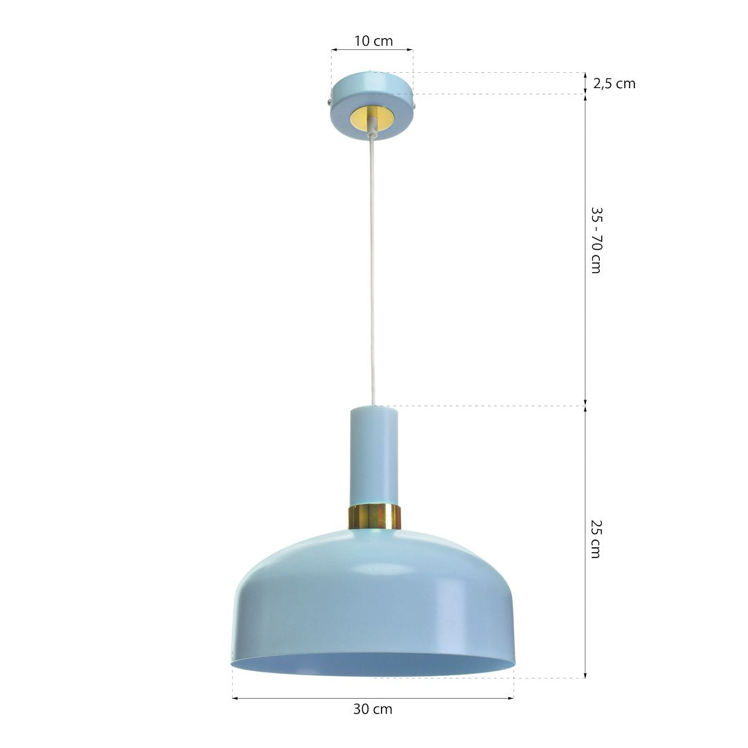 Pendelleuchte MALMO Blau (1x E27) - Milagro