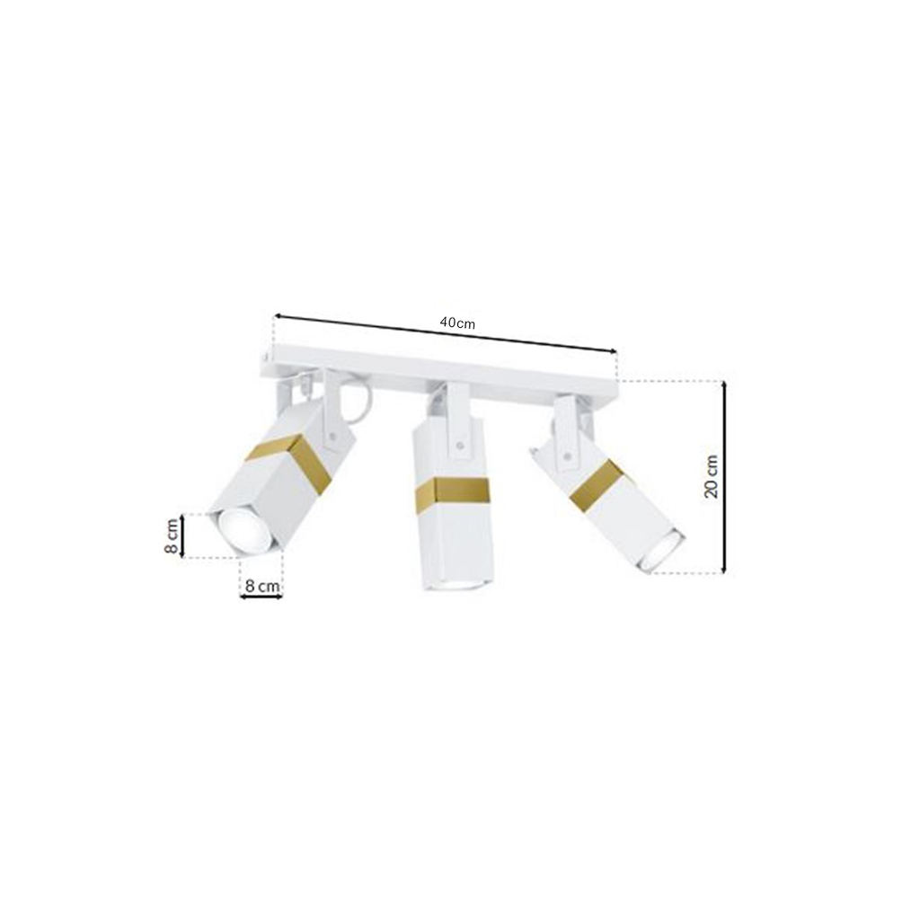 Deckenleuchte Spot Balken VIDAR (3x GU10) Weiß & Gold - Milagro