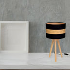 Tischleuchte TERRA Holz & Schwarz (1x E27) - Milagro