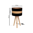 Tischleuchte TERRA Holz & Schwarz (1x E27) - Milagro