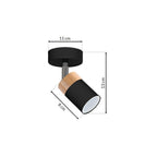 Wandleuchte JOKER Schwarz & Holz (1x GU10) - Milagro
