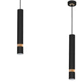 Pendelleuchte JOKER Schwarz & Holz (1x GU10) - Milagro