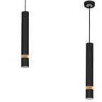 Pendelleuchte JOKER Schwarz & Holz (1x GU10) - Milagro