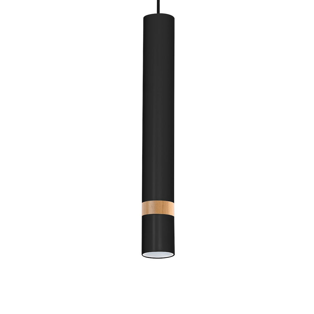 Pendelleuchte JOKER Schwarz & Holz (1x GU10) - Milagro