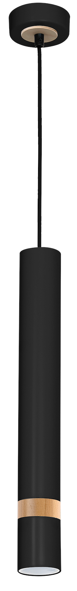 Pendelleuchte JOKER Schwarz & Holz (1x GU10) - Milagro