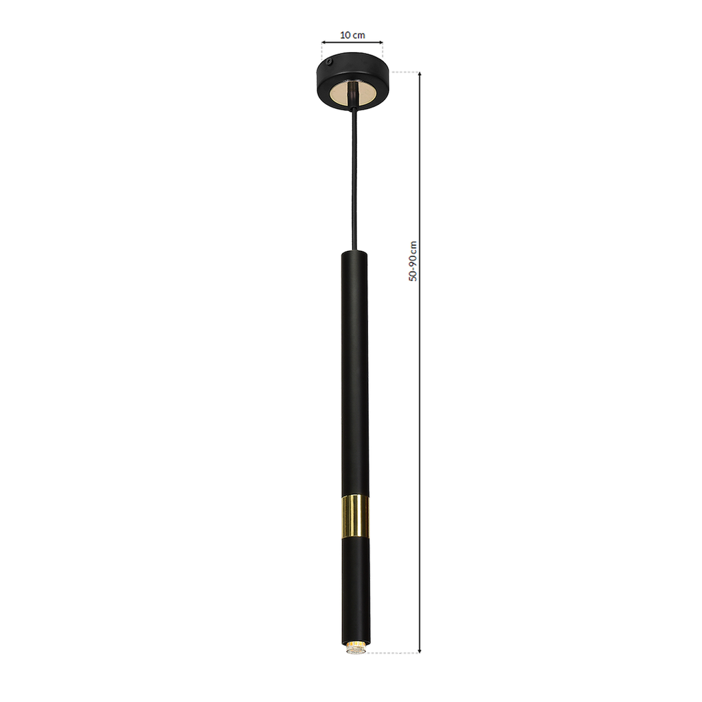 Pendelleuchte MONZA Schwarz & Gold (1x G9) - Milagro