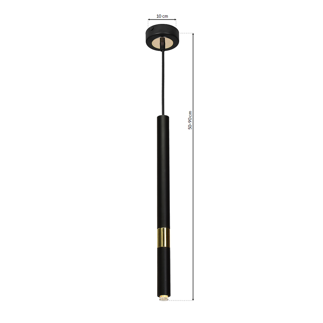 Pendelleuchte MONZA Schwarz & Gold (1x G9) - Milagro