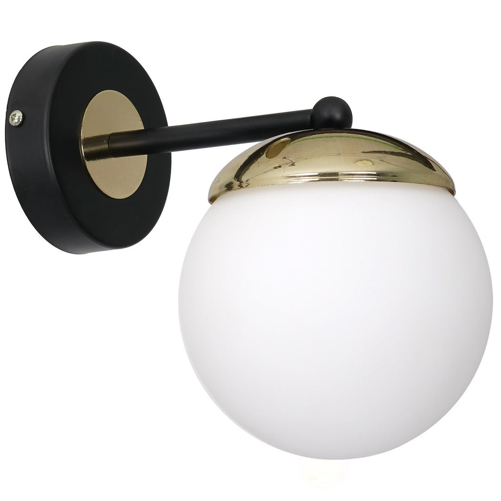 Wandleuchte SPARTA Schwarz & Gold (1x E14) - Milagro