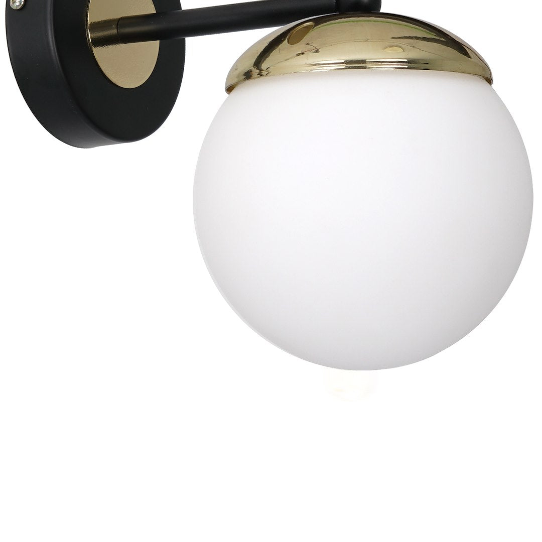 Wandleuchte SPARTA Schwarz & Gold (1x E14) - Milagro