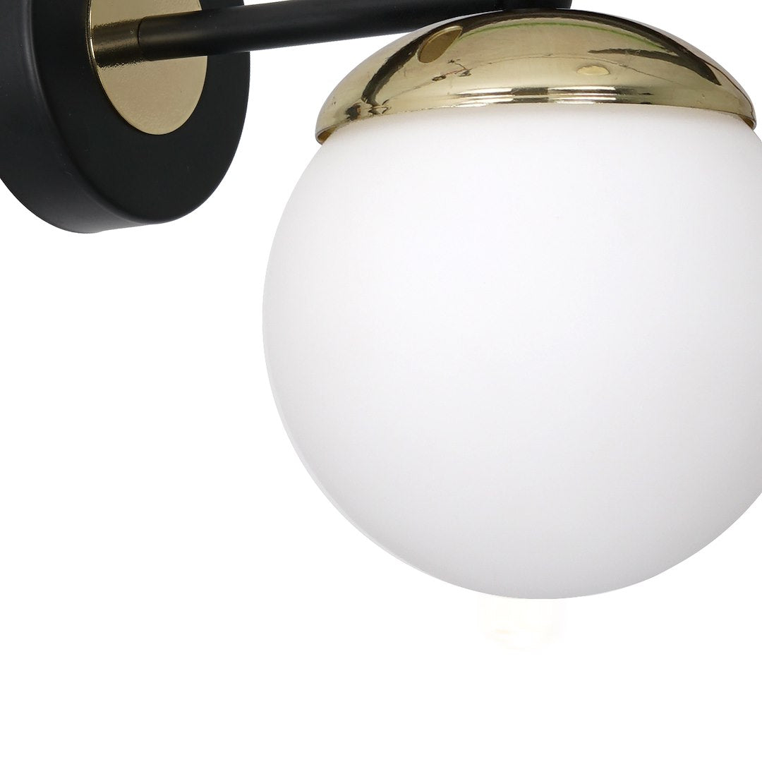 Wandleuchte SPARTA Schwarz & Gold (1x E14) - Milagro