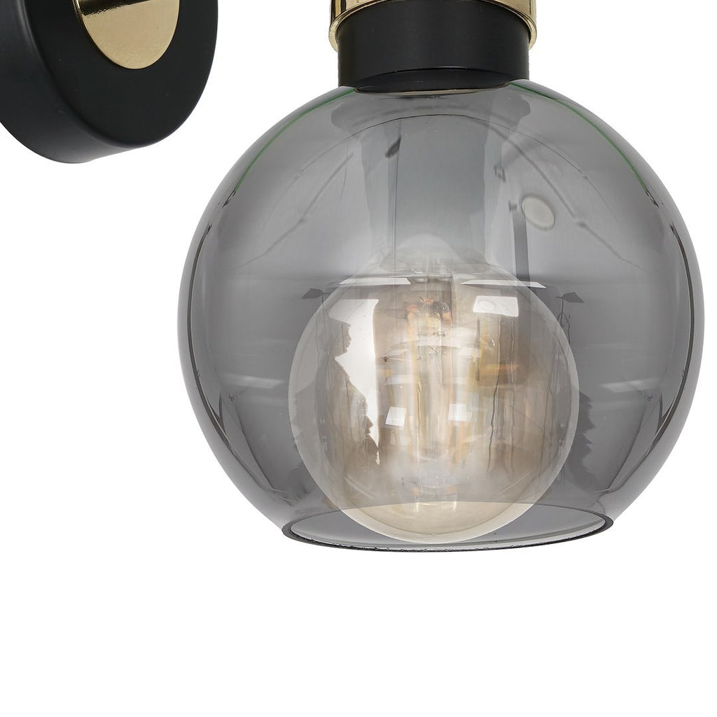 Wandleuchte OMEGA Schwarz & Gold (1x E27) - Milagro