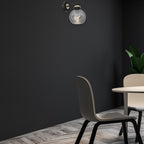 Wandleuchte OMEGA Schwarz & Gold (1x E27) - Milagro