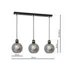 Pendelleuchte OMEGA Schwarz & Gold (3x E27) - Milagro