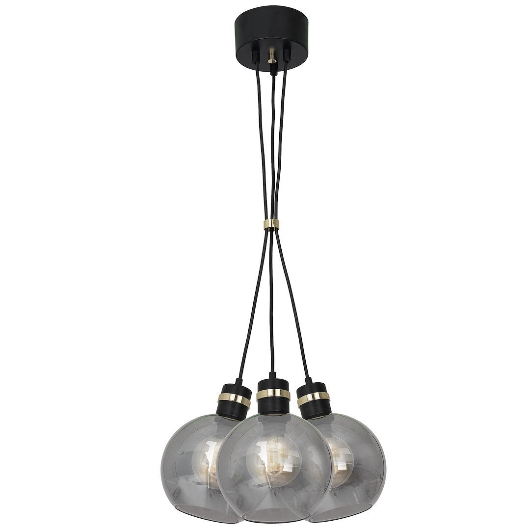 Pendelleuchte OMEGA Schwarz & Gold (3x E27) - Milagro
