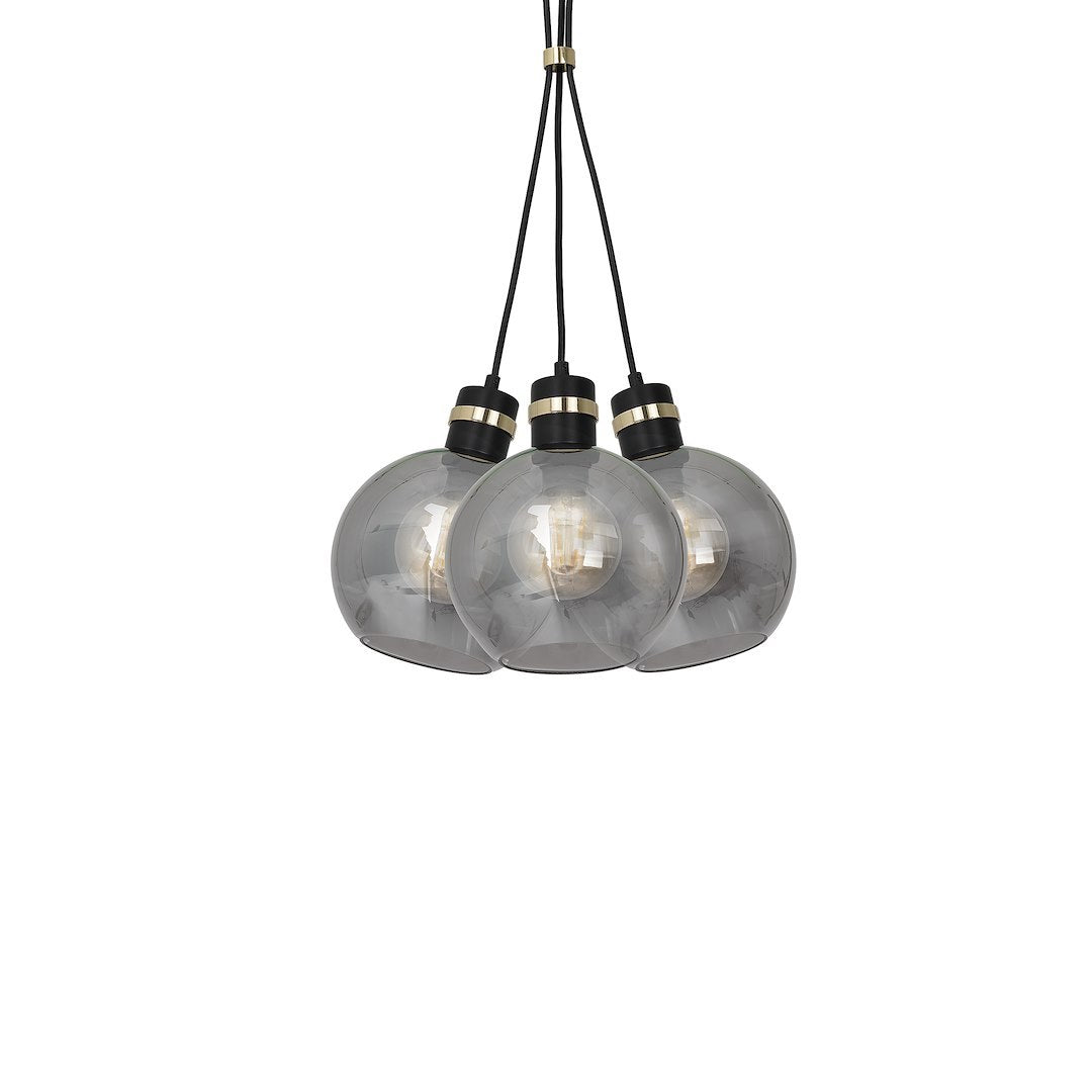 Pendelleuchte OMEGA Schwarz & Gold (3x E27) - Milagro