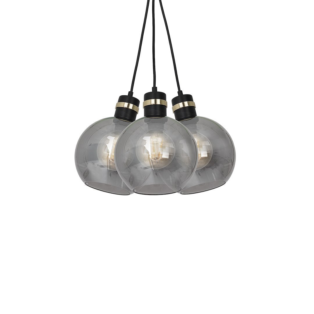 Pendelleuchte OMEGA Schwarz & Gold (3x E27) - Milagro