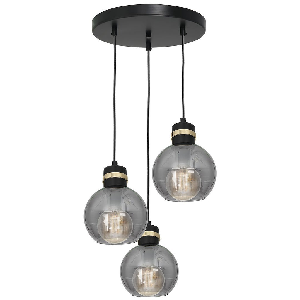 Pendelleuchte OMEGA Schwarz & Gold (3x E27) - Milagro