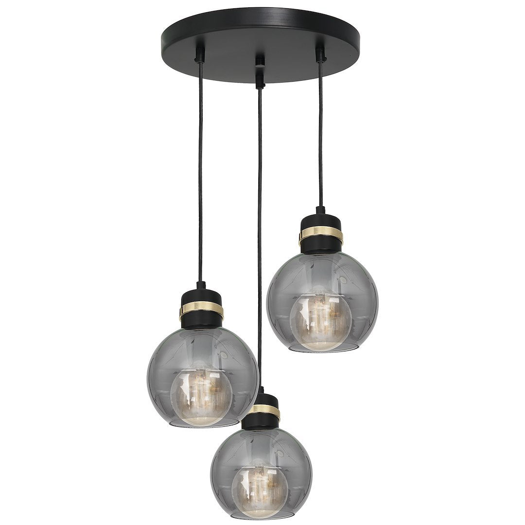 Pendelleuchte OMEGA Schwarz & Gold (3x E27) - Milagro