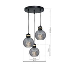 Pendelleuchte OMEGA Schwarz & Gold (3x E27) - Milagro