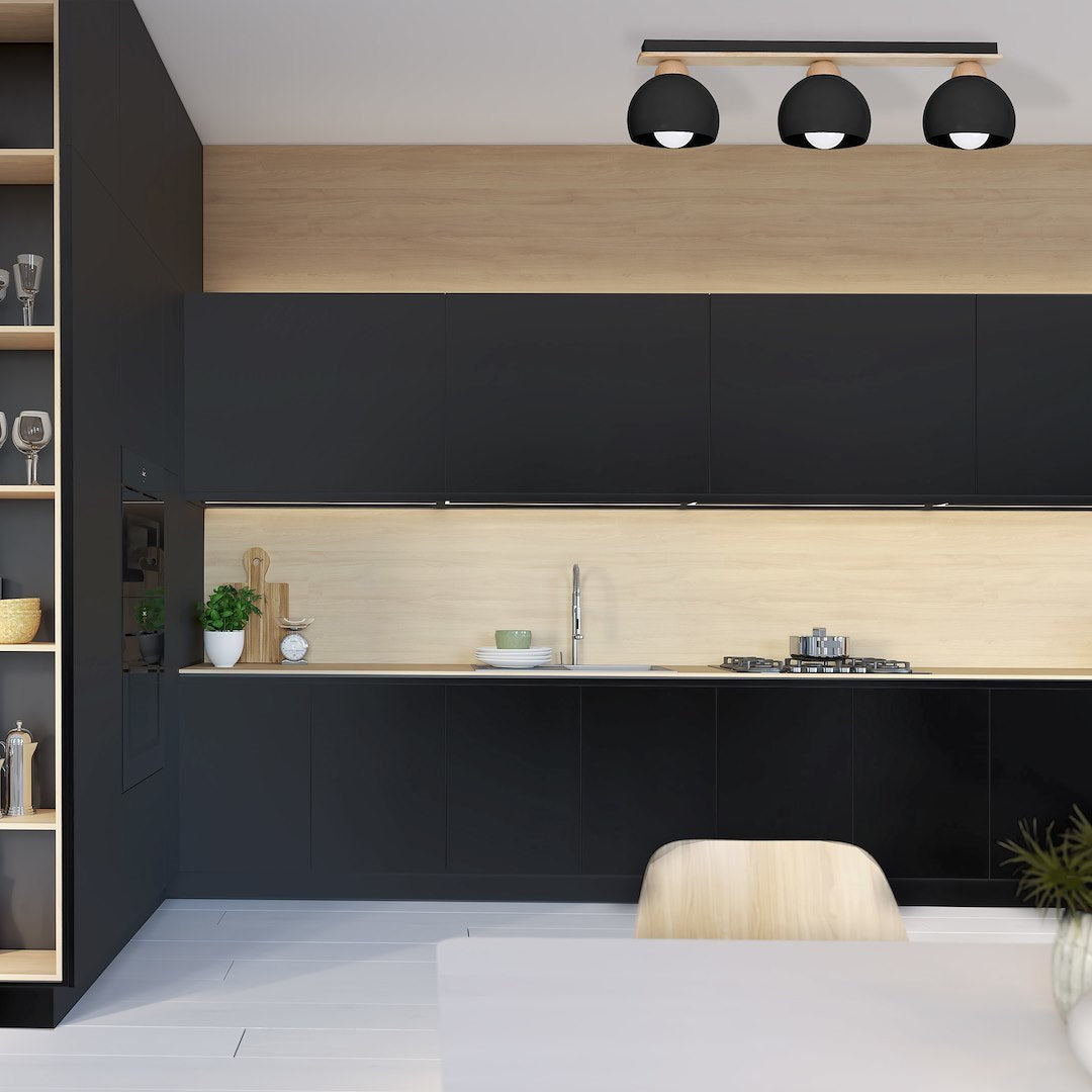 Deckenleuchte DAMA Schwarz (3x E27) - Milagro