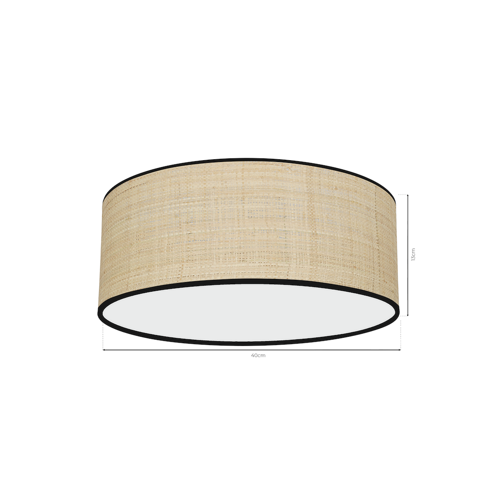 Deckenleuchte MARSHALL Beige Rattan (2x E27) Ø40 cm - Milagro