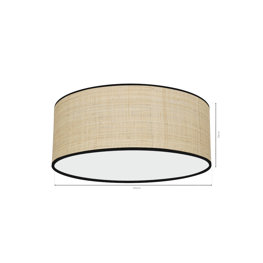 Deckenleuchte MARSHALL Beige Rattan (2x E27) Ø40 cm - Milagro