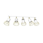 Deckenleuchte Spot Balken Dante 5x mini GU10 Weiß / Gold - Milagro
