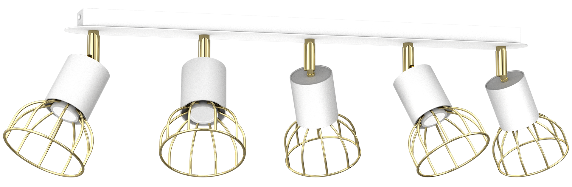 Deckenleuchte Spot Balken Dante 5x mini GU10 Weiß / Gold - Milagro