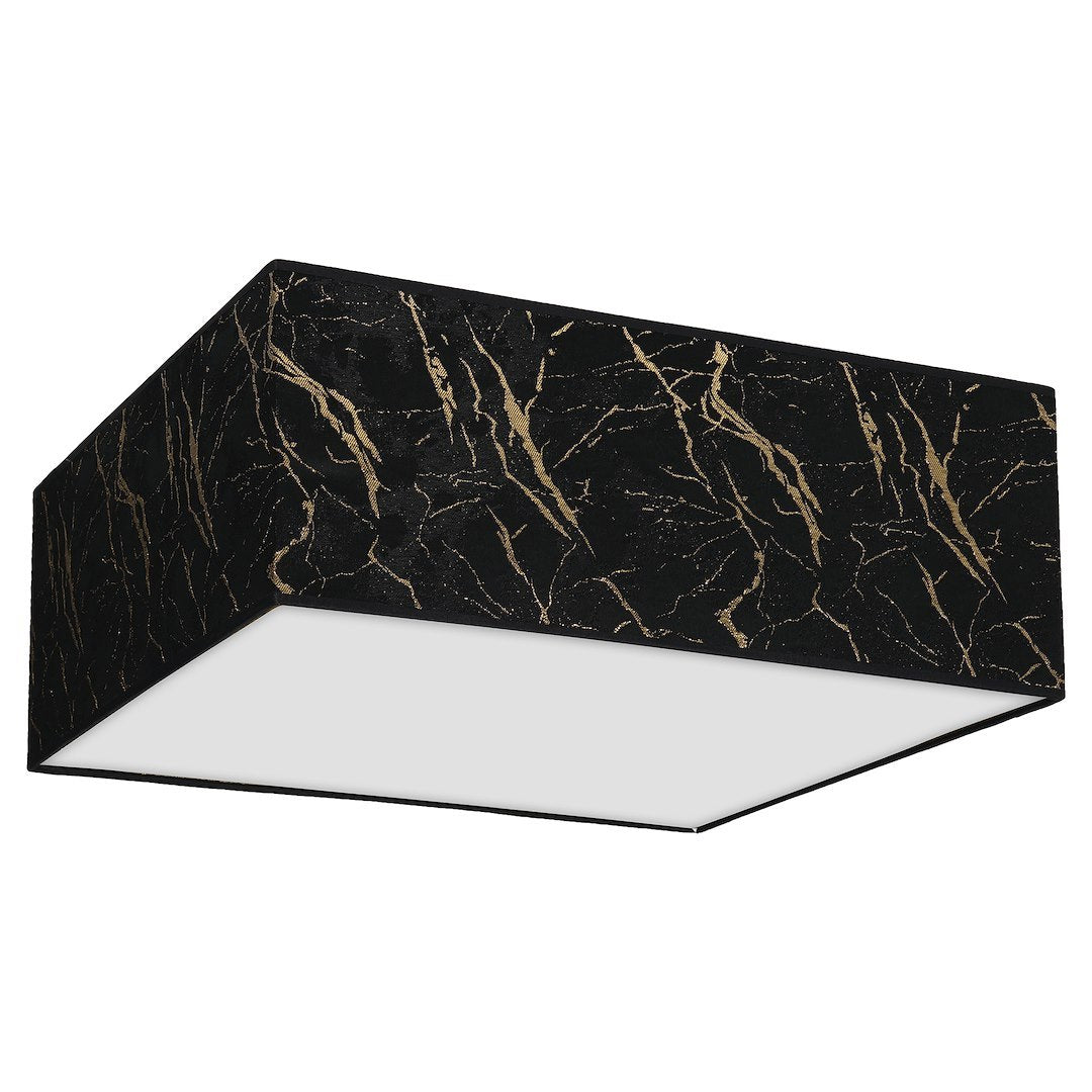 Deckenleuchte SENSO Schwarz & Gold Eckig (3x E27) - Milagro
