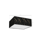 Deckenleuchte SENSO Schwarz & Gold Eckig (3x E27) - Milagro