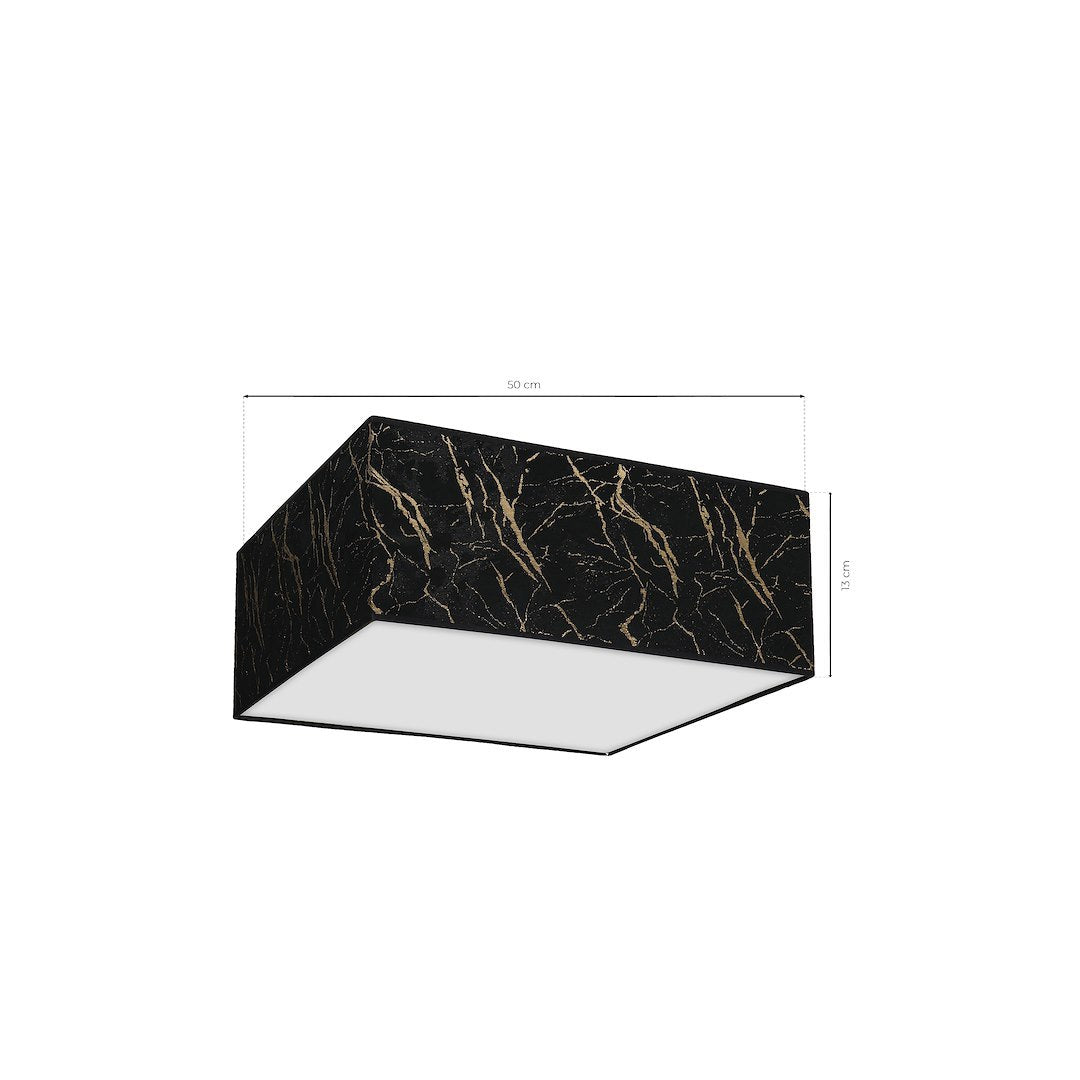 Deckenleuchte SENSO Schwarz & Gold Eckig (3x E27) - Milagro