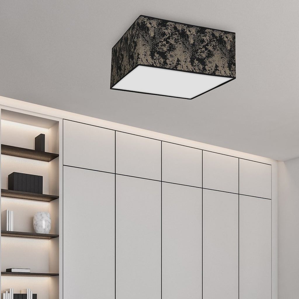 Deckenleuchte SATINO Gold (2x E27) Satin Eckig 40 cm - Milagro