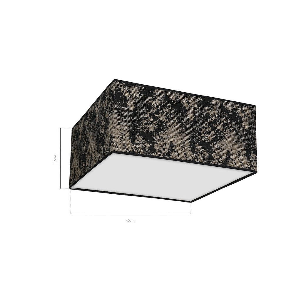 Deckenleuchte SATINO Gold (2x E27) Satin Eckig 40 cm - Milagro