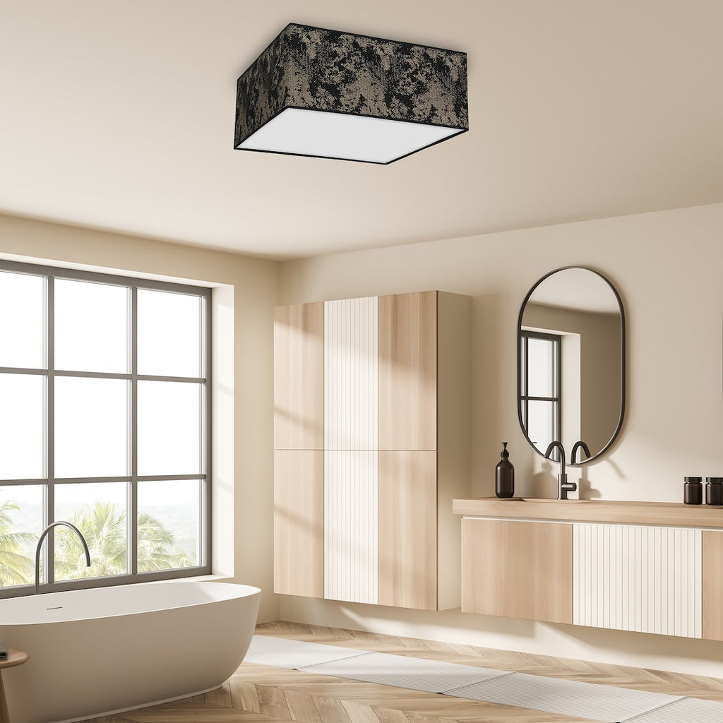 Deckenleuchte SATINO Gold (3x E27) Satin Eckig 50 cm - Milagro
