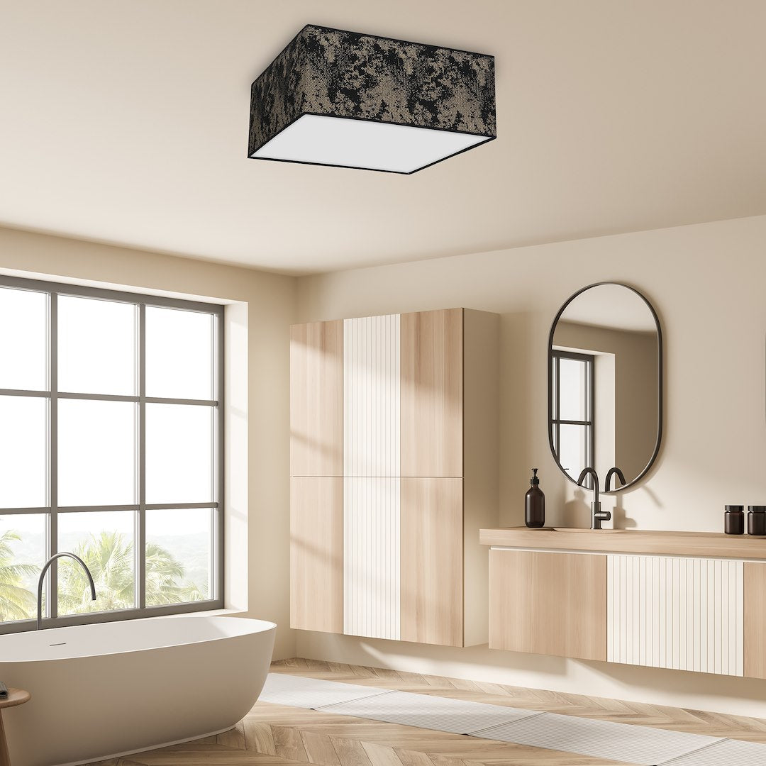 Deckenleuchte SATINO Gold (3x E27) Satin Eckig 50 cm - Milagro