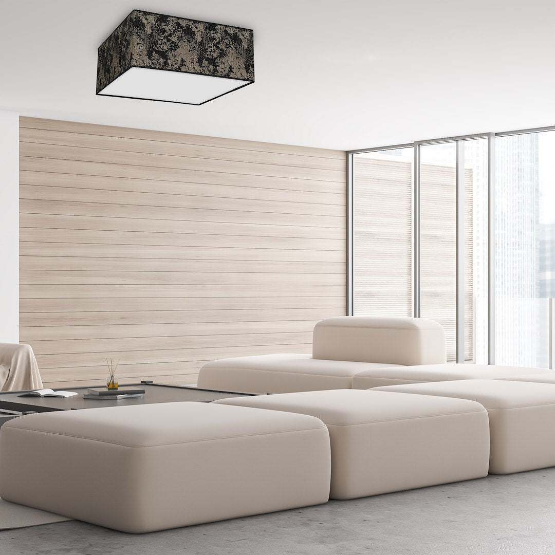 Deckenleuchte SATINO Gold (3x E27) Satin Eckig 50 cm - Milagro