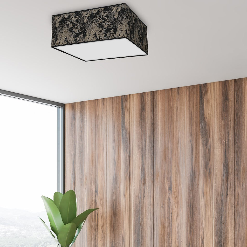 Deckenleuchte SATINO Gold (3x E27) Satin Eckig 50 cm - Milagro