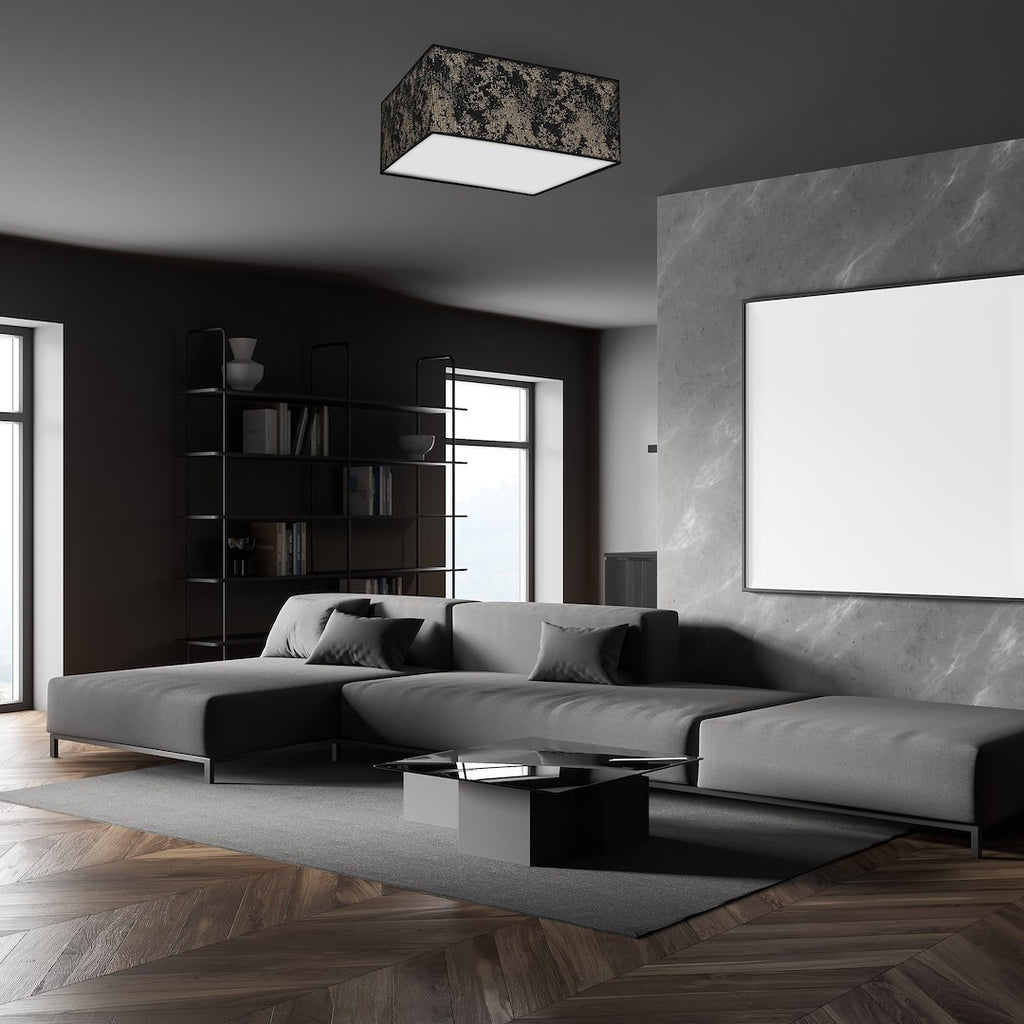 Deckenleuchte SATINO Gold (3x E27) Satin Eckig 50 cm - Milagro