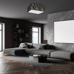 Deckenleuchte SATINO Gold (3x E27) Satin Eckig 50 cm - Milagro