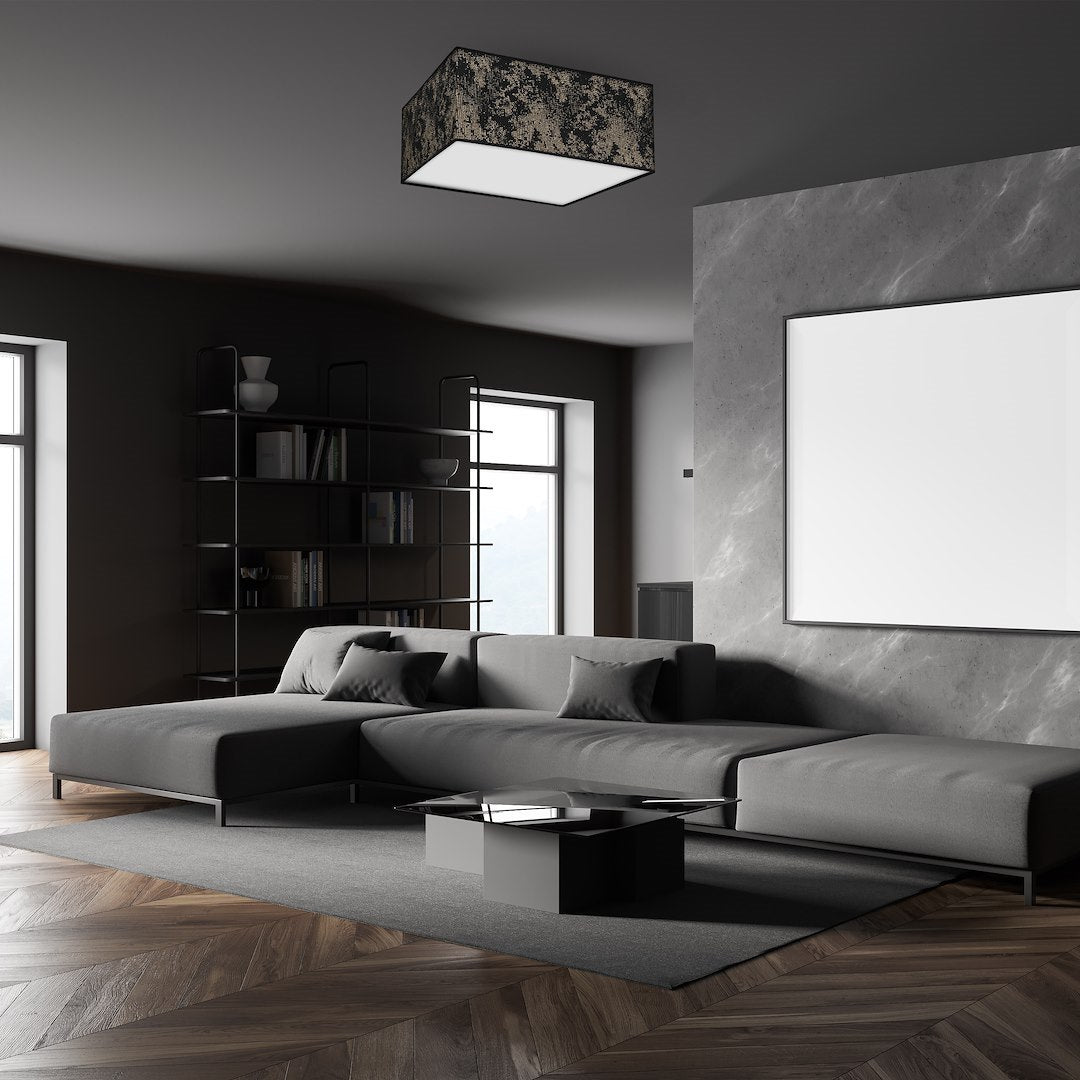 Deckenleuchte SATINO Gold (3x E27) Satin Eckig 50 cm - Milagro