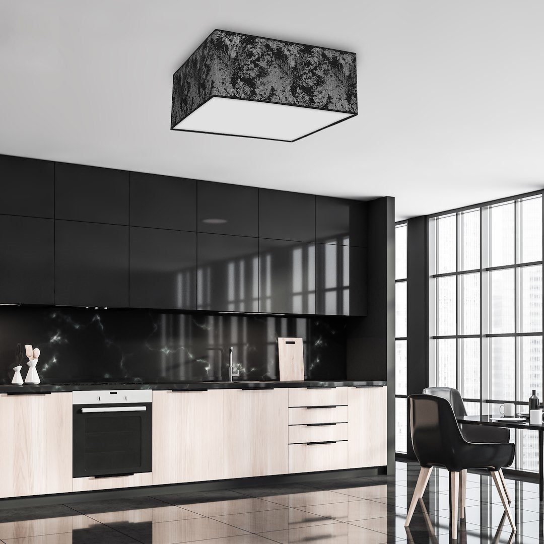 Deckenleuchte SATINO SILVER (3x E27) Satin Eckig 50 cm - Milagro