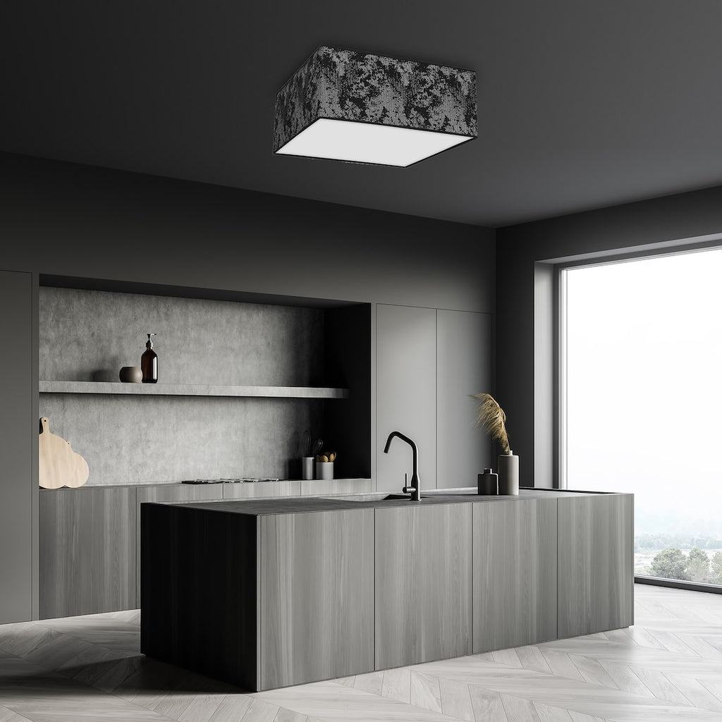 Deckenleuchte SATINO SILVER (3x E27) Satin Eckig 50 cm - Milagro